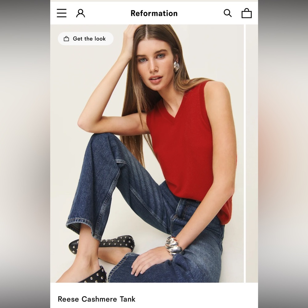 Reformation Red Cashmere Tank